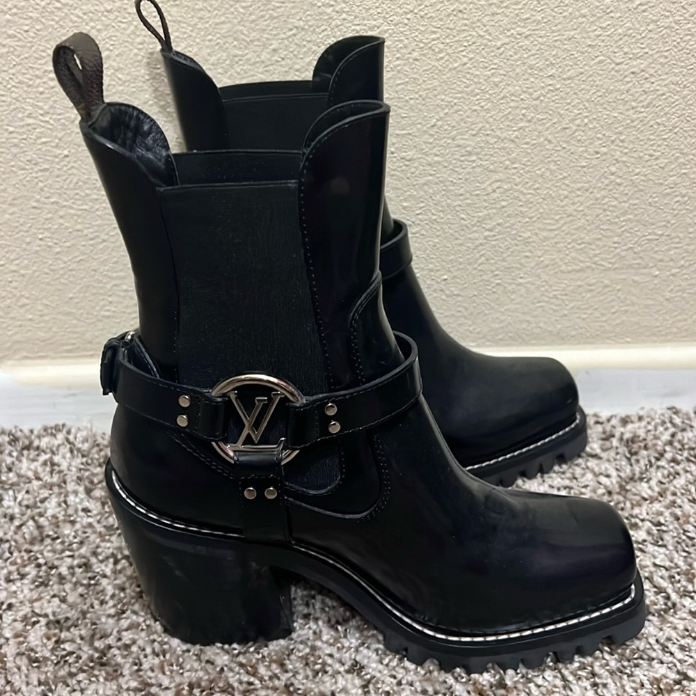 Black Louis Vuitton boots